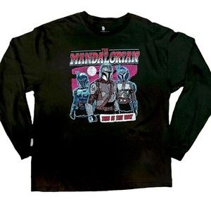 JUNK FOOD STAR WARS MANDALORIAN THIS IS THE WAY VINTAGE LONG SLEEVE T MEN M NEW